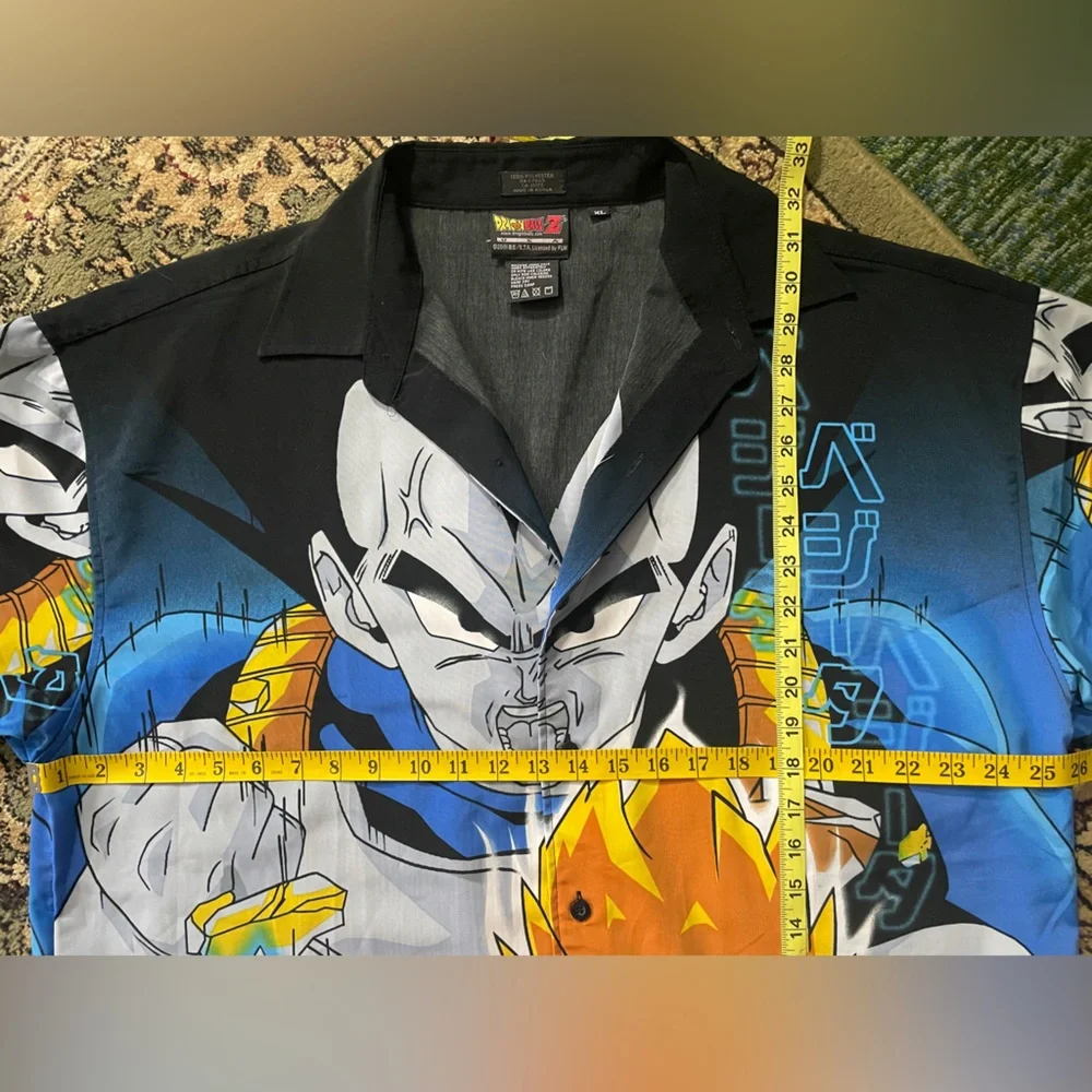 Y2K Vegeta Dragon Ball Z Oversized Button Down Shirt VTG - Picture 4 of 5